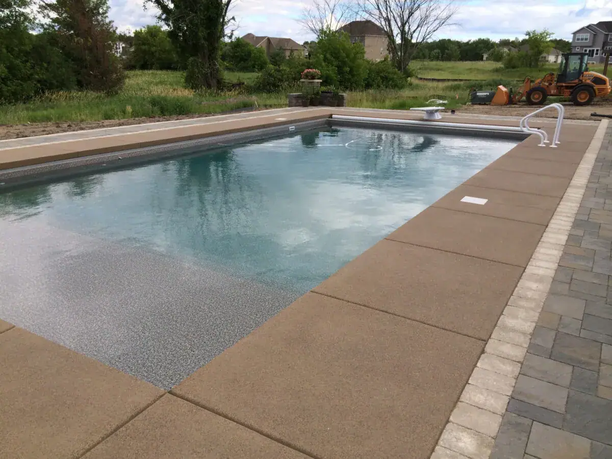 Coated pool deck